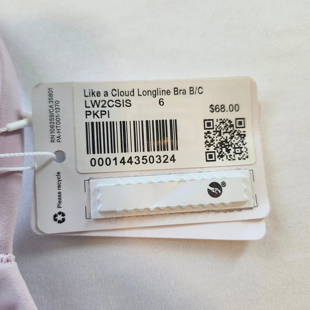 NWT Lululemon Like a Cloud Longline Sports Bra Women's Size 6 B/C Cup Pink Peony